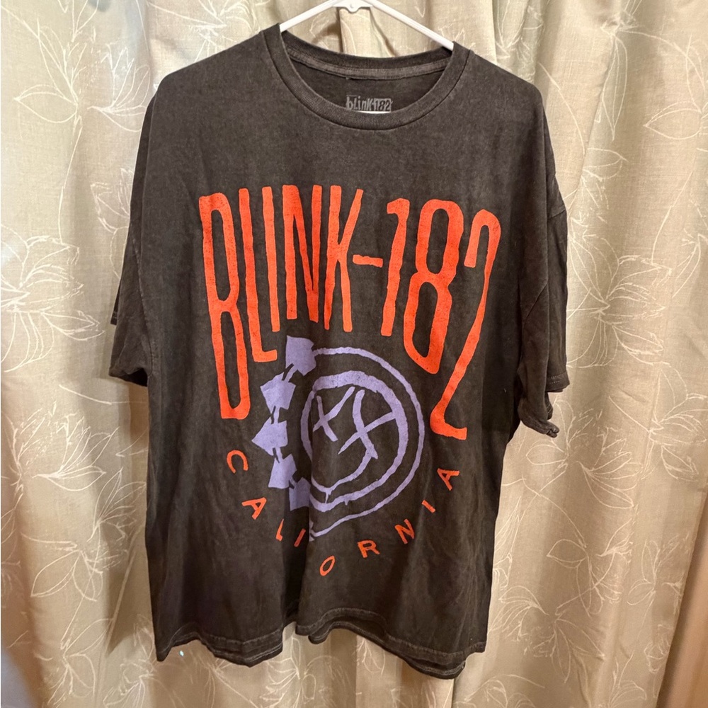 Urban Outfitters Black Blink-182 Graphic Tee with Red and Purple Print